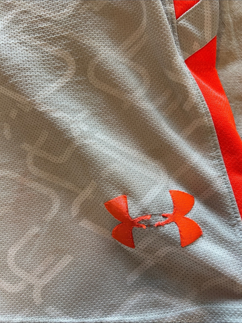 Under Armour Men's Athletic Shorts - Navy, Royal Blue, White, Neon Orange - Picture 16 of 16
